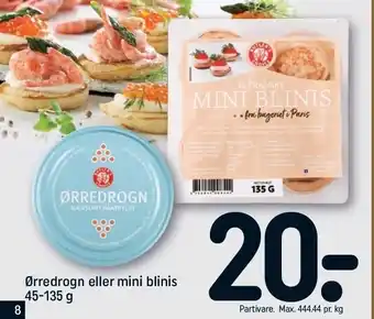 REMA 1000 Ørredrogn el. mini blinis tilbud