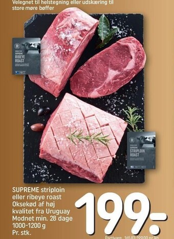 REMA 1000 Supreme striploin el. ribeye roast tilbud