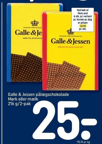 REMA 1000 Galle & jessen pålægschokolade tilbud