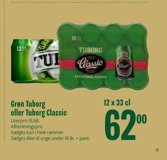 Min Købmand Grøn tuborg eller tuborg classic tilbud