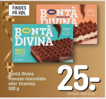 REMA 1000 Bontà divina mousse cioccolato eller tiramisù tilbud