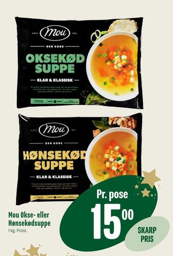 Mou okse- eller hønsekødsuppe