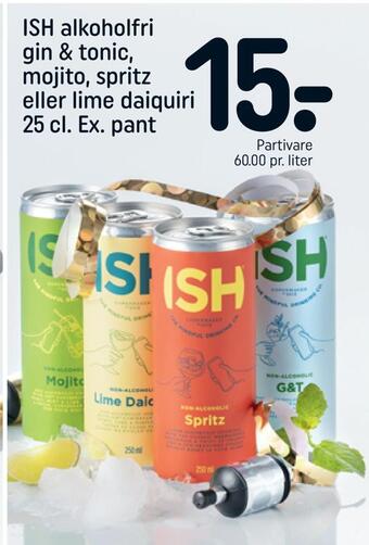 REMA 1000 Ish alkoholfri gin & tonic, mojito, spritz eller lime daiquiri tilbud