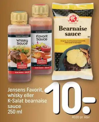 REMA 1000 Jensens favorit, whisky eller k-salat bearnaise sauce tilbud