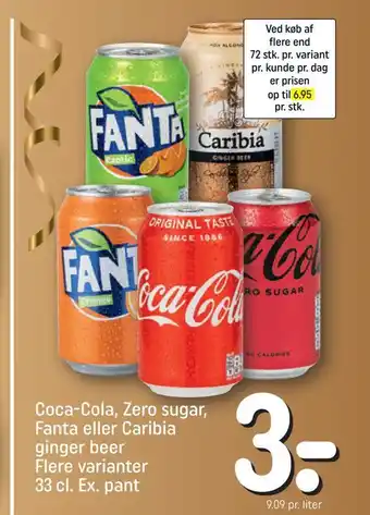 REMA 1000 Coca-cola, zero sugar, fanta eller caribia ginger beer tilbud
