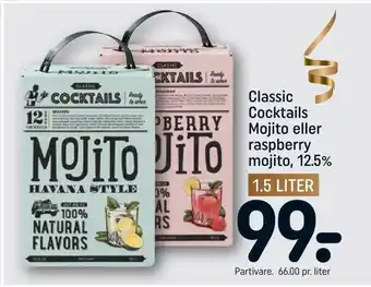 Classic cocktails mojito eller raspberry mojito, 12,5%