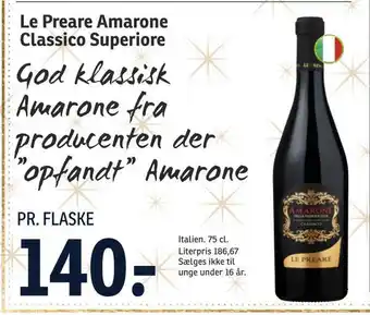 SPAR Le preare amarone classico superiore tilbud