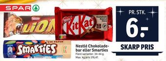 SPAR Nestlé chokoladebar eller smarties tilbud