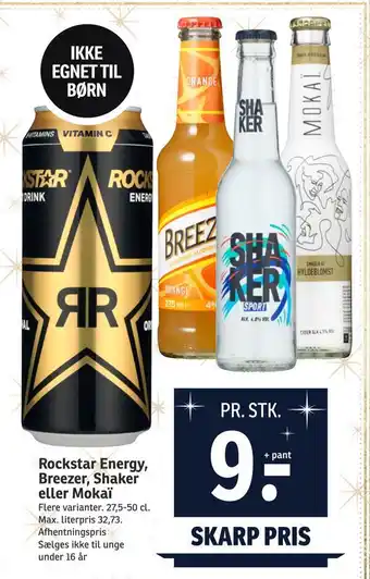 SPAR Rockstar energy, breezer, shaker eller mokaï tilbud