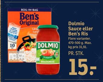SPAR Dolmio sauce eller ben's ris tilbud
