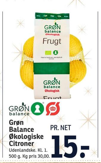 SPAR Grøn balance økologiske citroner tilbud
