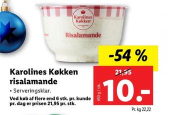 Lidl Karolines risalamande tilbud
