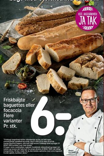 Friskbagte baguettes eller focaccia