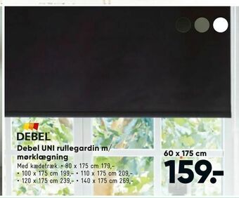 Bilka Debel UNI rullegardin m/ mørklægning 60 x 175 cm tilbud