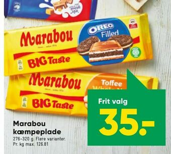 Bilka Marabou kæmpeplade tilbud