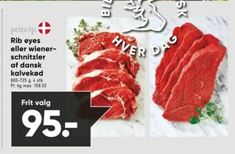 Bilka Rib eyes eller wienerschnitzler af dansk kalvekød tilbud