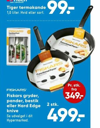 Fiskars gryder, pander, bestik eller Hard Edge knive