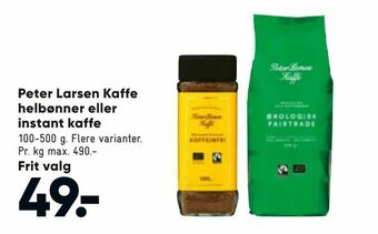 Bilka Peter Larsen Kaffe helbønner eller instant kaffe tilbud
