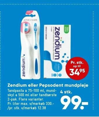 Bilka Zendium eller Pepsodent mundpleje tilbud