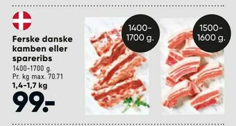 Bilka Ferske danske kamben eller spareribs tilbud