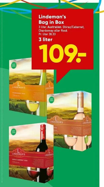 Bilka Lindeman's Bag in Box tilbud