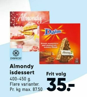 Almondy isdessert
