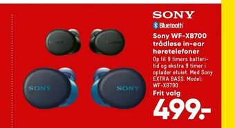 Bilka Sony WF-XB700 trådløse in-ear høretelefoner tilbud