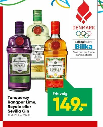 Bilka Tanqueray Rangpur Lime, Royale eller Sevilla Gin tilbud