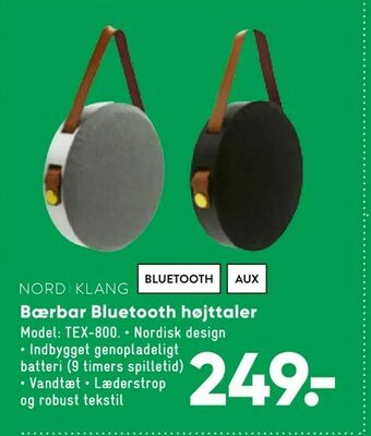Bilka Bærbar Bluetooth højttaler tilbud