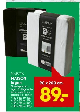 Bilka MAISON lagen 90 x 200 cm tilbud