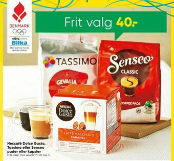 Bilka Nescafé Dolce Gusto, Tassimo eller Senseo puder eller kapsler tilbud