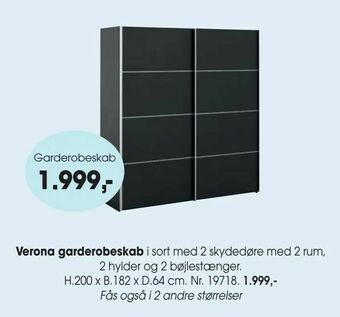Daells Bolighus Verona garderobeskab tilbud