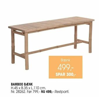 Daells Bolighus Bamboo bænk tilbud