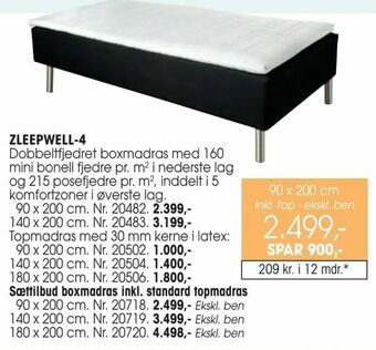 Daells Bolighus Sættilbud boxmadras inkl. standard topmadras tilbud