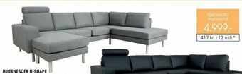 Daells Bolighus Hjørnesofa u-shape tilbud