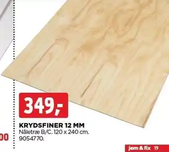 jem & fix Krydsfiner 12mm tilbud