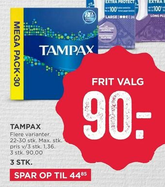MENY Tampax tilbud