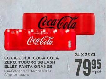 MENY Coca-cola, coca-cola zero, tuborg squash eller fanta orange tilbud