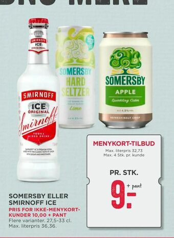 MENY Somersby eller smirnoff ice tilbud