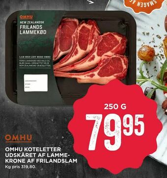MENY Omhu koteletter udskåret af lammekrone af frilandslam tilbud