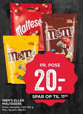 MENY M&m's eller maltesers tilbud