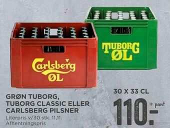 MENY Grøn tuborg, tuborg classic eller carlsberg pilsner tilbud