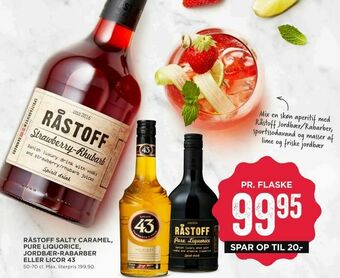 MENY Råstoff salty caramel, pure liquorice, jordbær-rabarber eller licor 43 tilbud