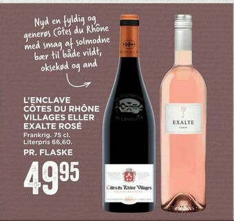 MENY L'enclave côtes du rhône villages eller exalte rosé tilbud