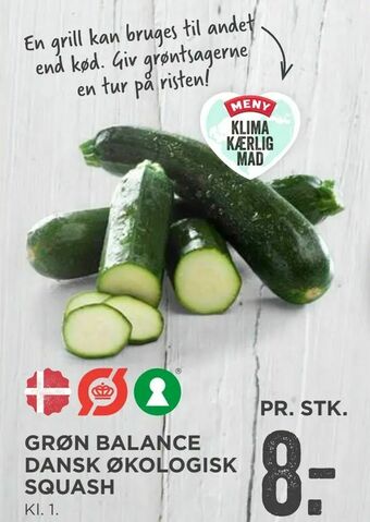 MENY Grøn balance dansk økologisk squash tilbud