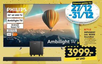 Bilka Philips 55pus8057 inkl. b5305 soundbar tilbud