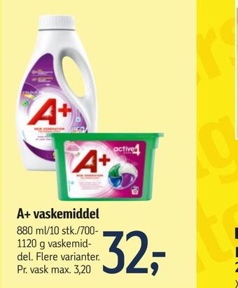 Føtex A+ vaskemiddel tilbud