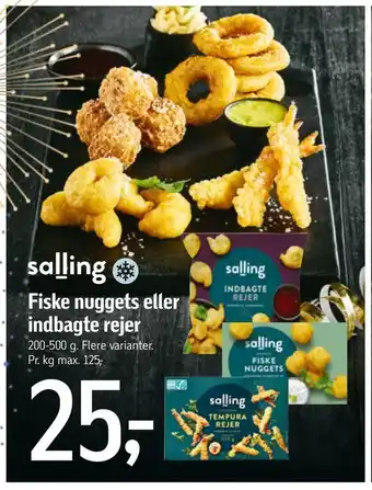 Fiske nuggets eller indbagte rejer