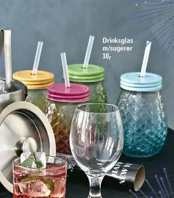 Drinksglas m/sugerør