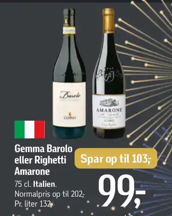 Føtex Gemma barolo eller righetti amarone tilbud
